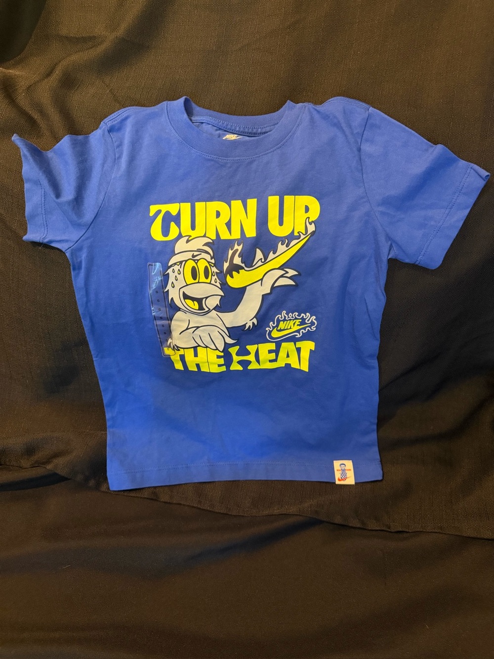 Nike Kids - Boys Royal Blue Tee with Yellow 'Turn Up The Heat' Graphic